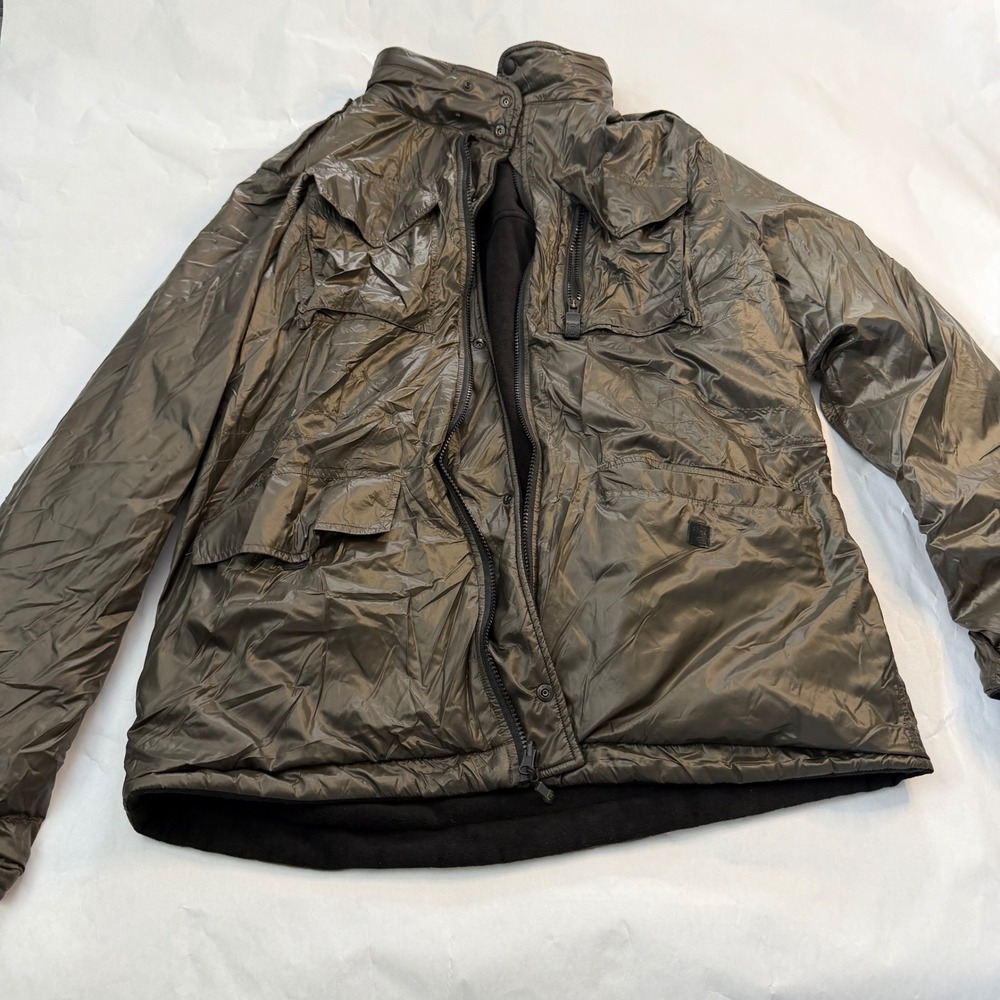 Lululemon Reversible‎ Black Polar Opposite Bomber Jacket Olive Green Mens XL